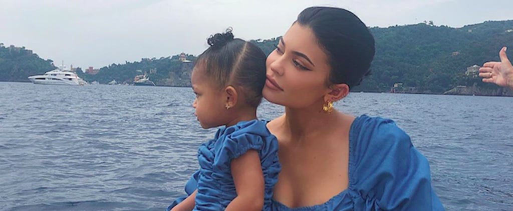 Kylie Jenner and Stormi Matching in Blue Dresses in Italy