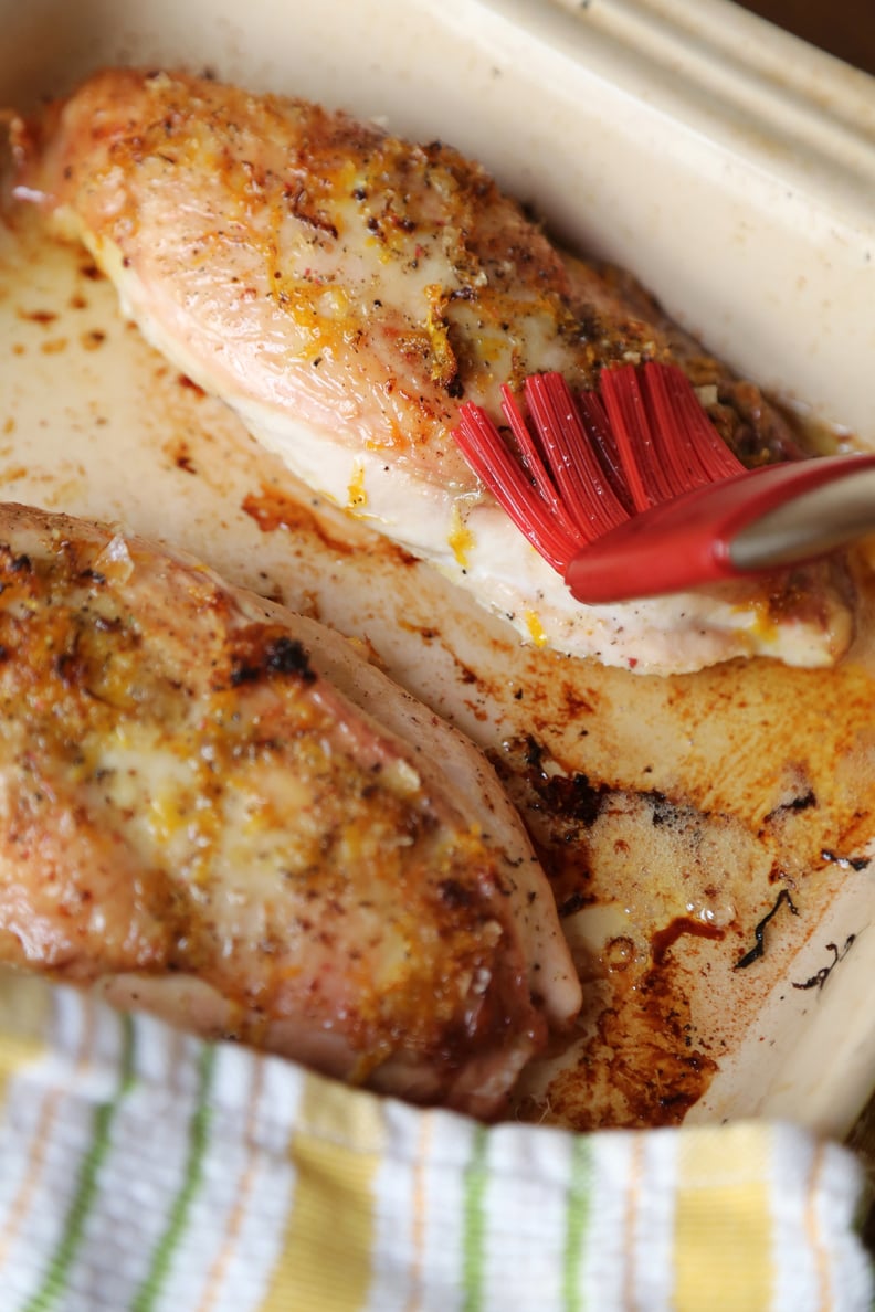 Don't baste the chicken as it roasts.
