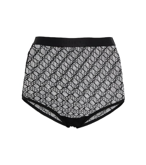 GG Embroidered Tulle Briefs