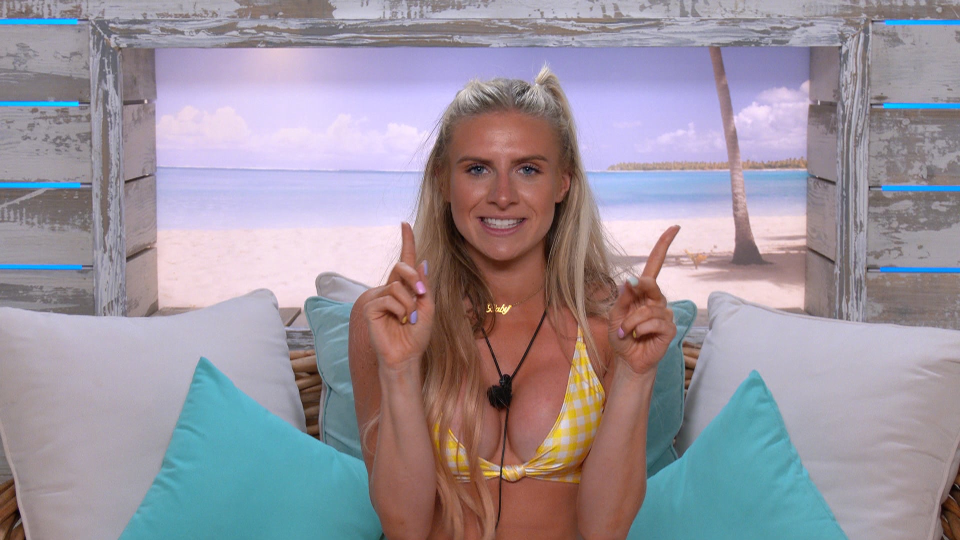 From Lifted EntertainmentLove Island: SR7: Ep20 on ITV2 and ITV Hub new episodes are available the following morning on BritBoxPictured: Chloe explains the football results.This photograph is (C) ITV Plc and can only be reproduced for editorial purposes directly in connection with the programme or event mentioned above, or ITV plc. Once made available by ITV plc Picture Desk, this photograph can be reproduced once only up until the transmission [TX] date and no reproduction fee will be charged. Any subsequent usage may incur a fee. This photograph must not be manipulated [excluding basic cropping] in a manner which alters the visual appearance of the person photographed deemed detrimental or inappropriate by ITV plc Picture Desk.  This photograph must not be syndicated to any other company, publication or website, or permanently archived, without the express written permission of ITV Picture Desk. Full Terms and conditions are available on the website www.itv.com/presscentre/itvpictures/termsFor further information please contact:james.hilder@itv.com / 0207 157 3052