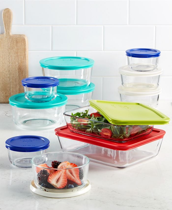 A Food Container Set: Pyrex 22 Piece Food Storage Container Set