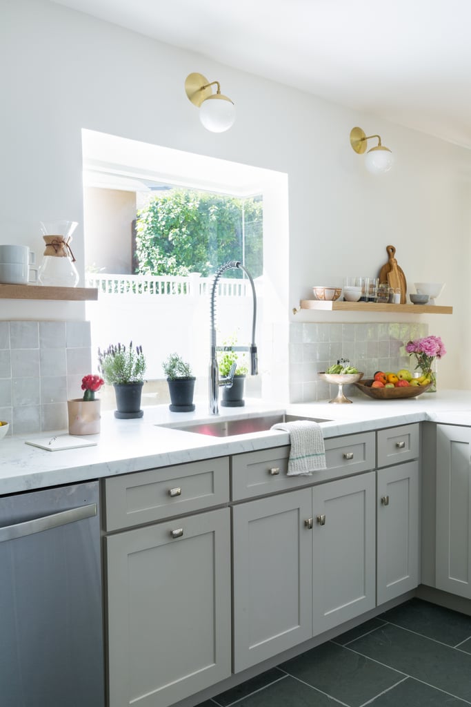 "[The shaker-style cabinet] is equally as comfortable with wood butcher block counters as it is with Calacatta Borghini marble, shiny gold knobs, or oil-rubbed bronze bin pulls. It is really a classic cabinet with which you can rarely go wrong," said James Tabb of Laurel & Wolf.