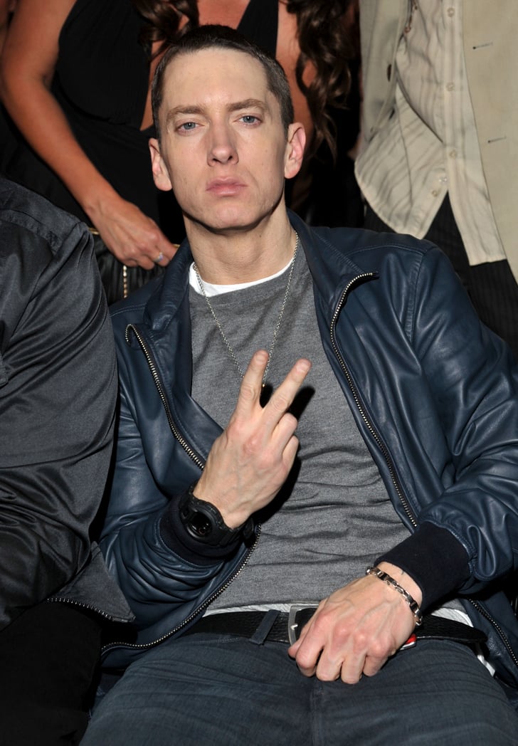 Eminem flashed a peace sign and steely gaze at the Grammys in Hot Pictures of Eminem