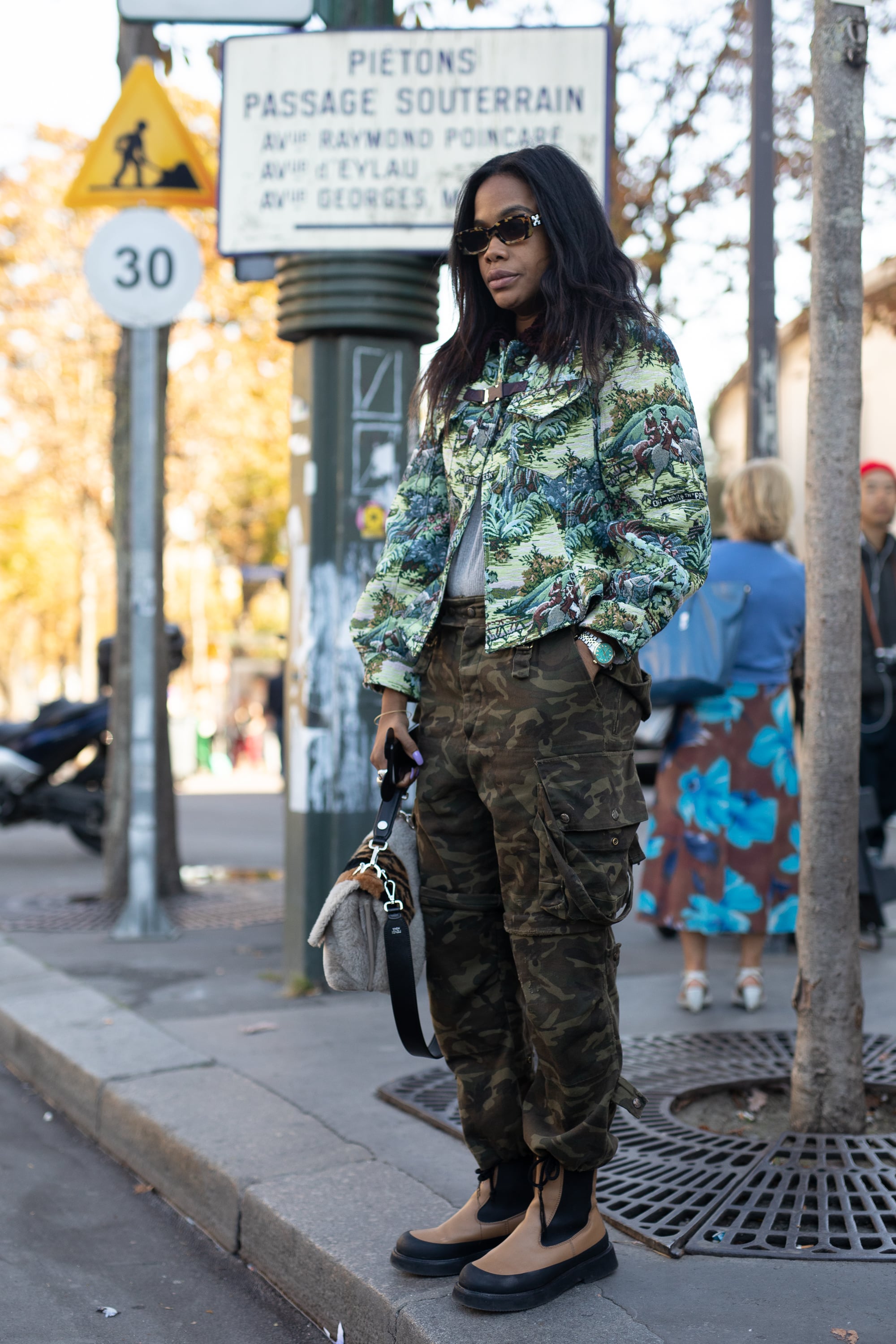 Winter Outfit Idea: A Camo Jacket and Cargo Pants | 100+ Street Style Shots  to Inspire Your Winter Look (Because You Deserve Better Than a Sweater and  Jeans) | POPSUGAR Fashion Photo 68