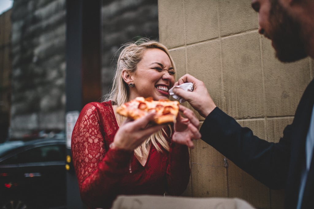 Pizza City Engagement Shoot POPSUGAR Love & Sex