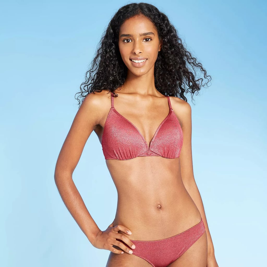 Women's Lightly Lined Longline Ribbed Bikini Top - Shade & Shore