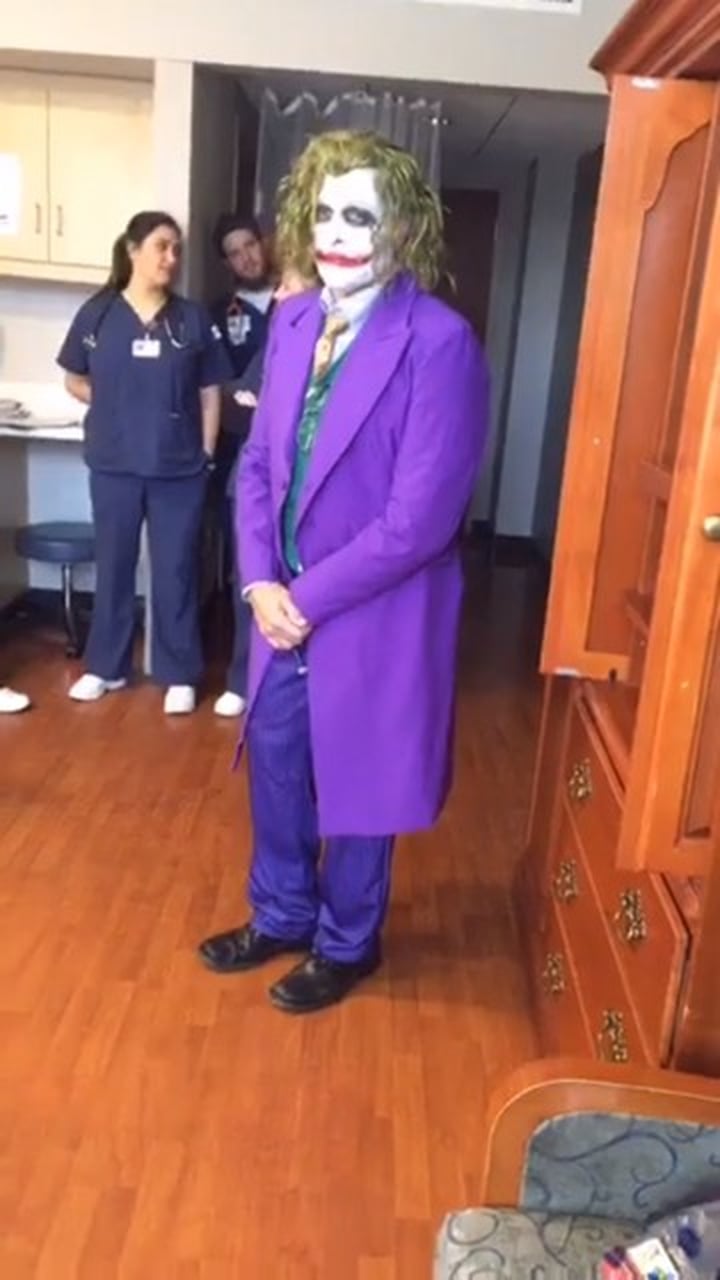 Doctor Delivers Baby Dressed as The Joker PS Family