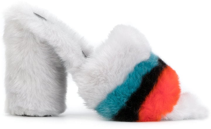 Marco De Vincenzo Striped Fur Mules