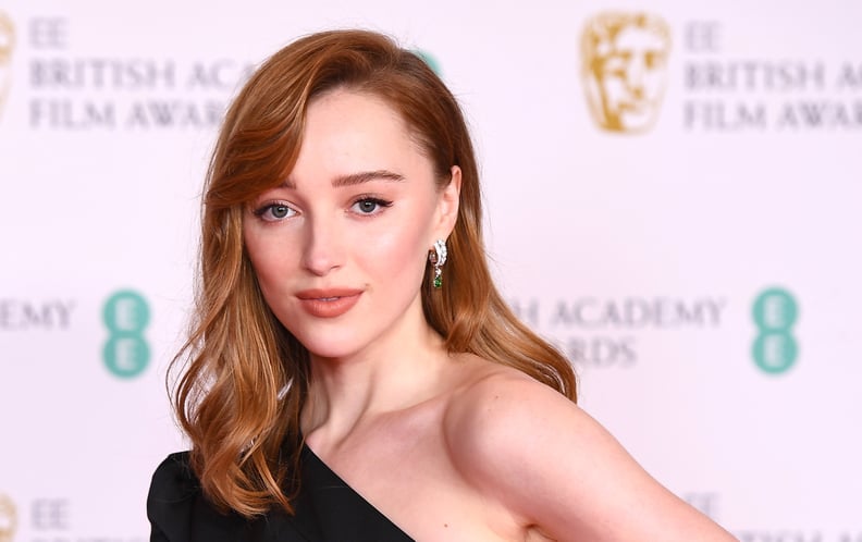 LONDON, ENGLAND - APRIL 11: Awards Presenter Phoebe Dynevor attends the EE British Academy Film Awards 2021 at the Royal Albert Hall on April 11, 2021 in London, England. (Photo by Jeff Spicer/Getty Images)