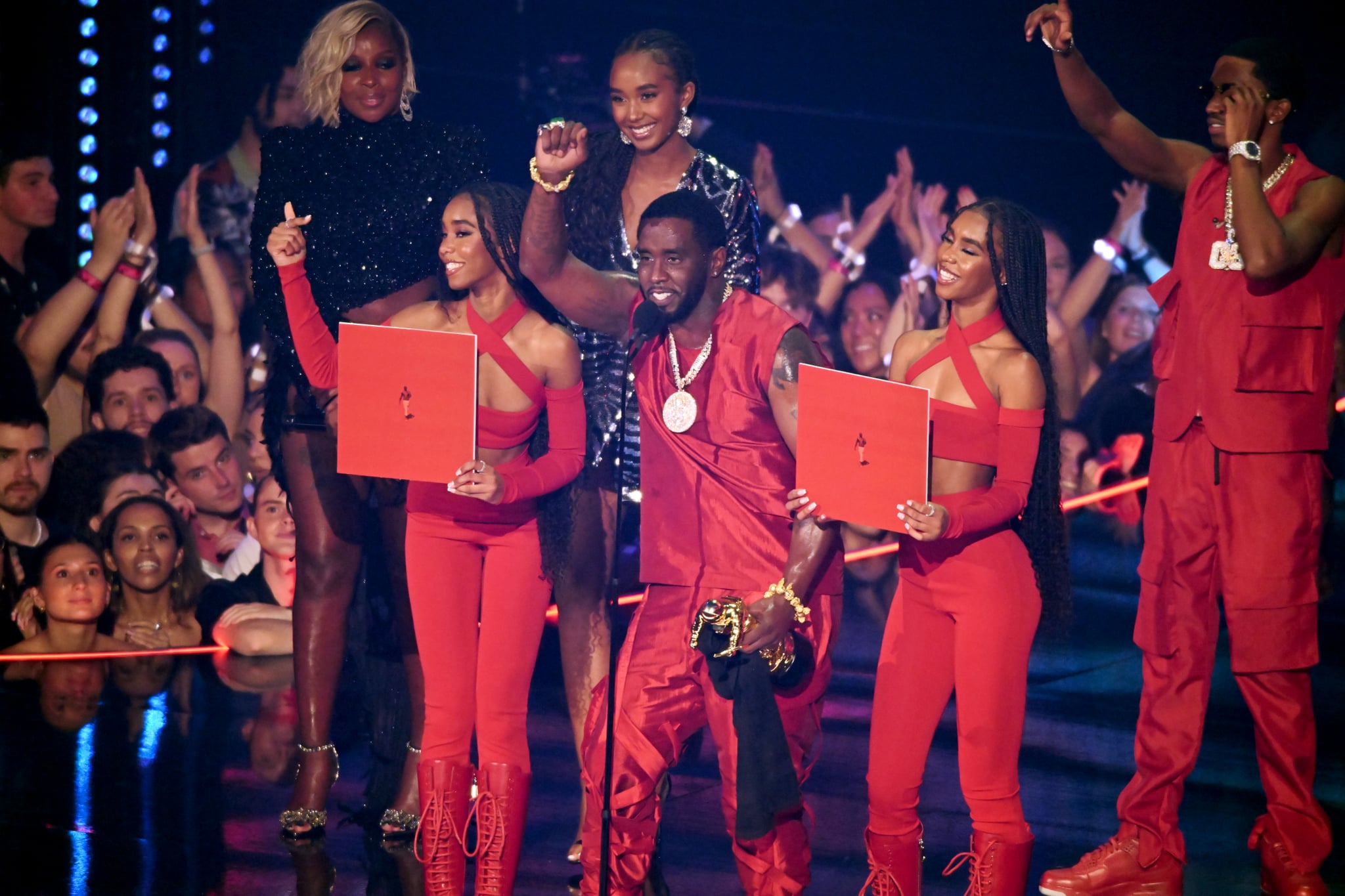 NEWARK, NEW JERSEY - SEPTEMBER 12: Diddy accepts the Global Icon Award onstage during the 2023 MTV Video Music Awards at Prudential Centre on September 12, 2023 in Newark, New Jersey. (Photo by Noam Galai/Getty Images for MTV)