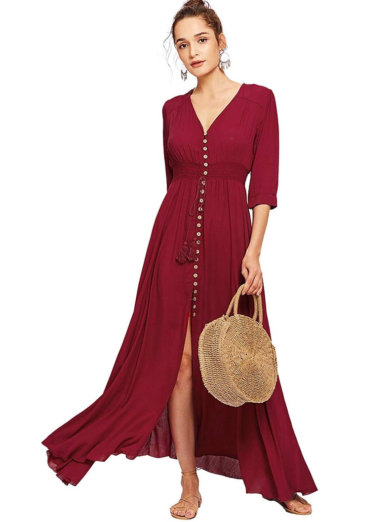 green emerald velvet dress Amazon Free People Golden Hour Maxi Dress