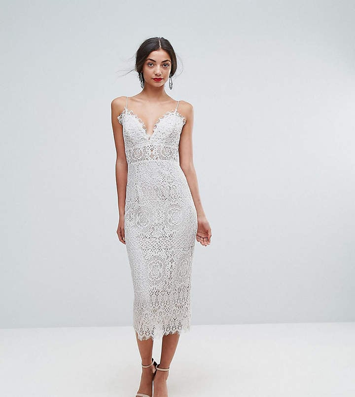 ASOS Lace Cami Midi Pencil Dress