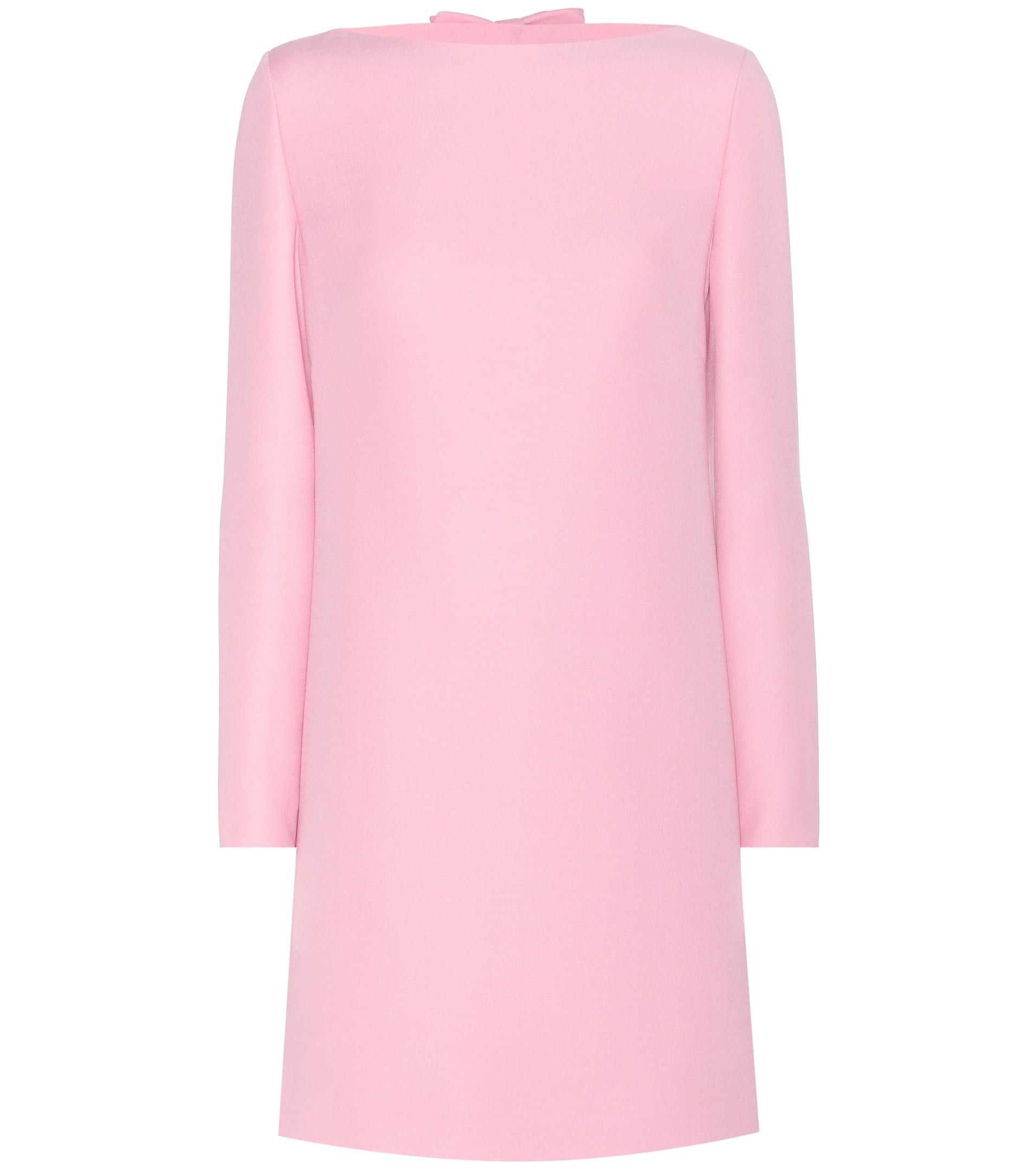 selena gomez pink turtleneck dress Selena Gomez Pink Valentino Dress at Harper's Bazaar Party