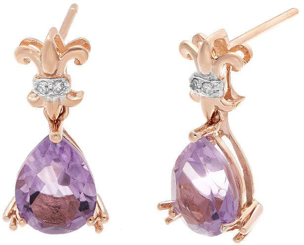 JCPenney Amethyst and Diamond-Accent Drop Earrings
