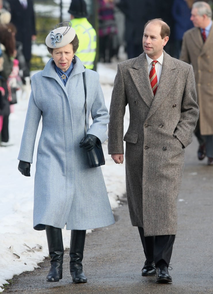 Princess Anne and Brother Prince Edward attend Christmas Day Service at Sandringham in 2009
