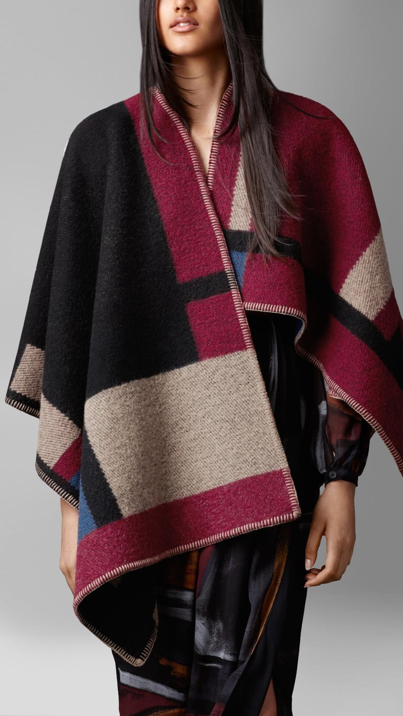 Burberry Colorblock Check Blanket Poncho