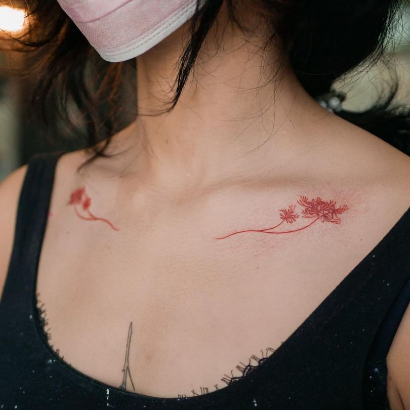 47 Sexy Collarbone Tattoo Ideas: Photos For Inspiration | POPSUGAR Beauty