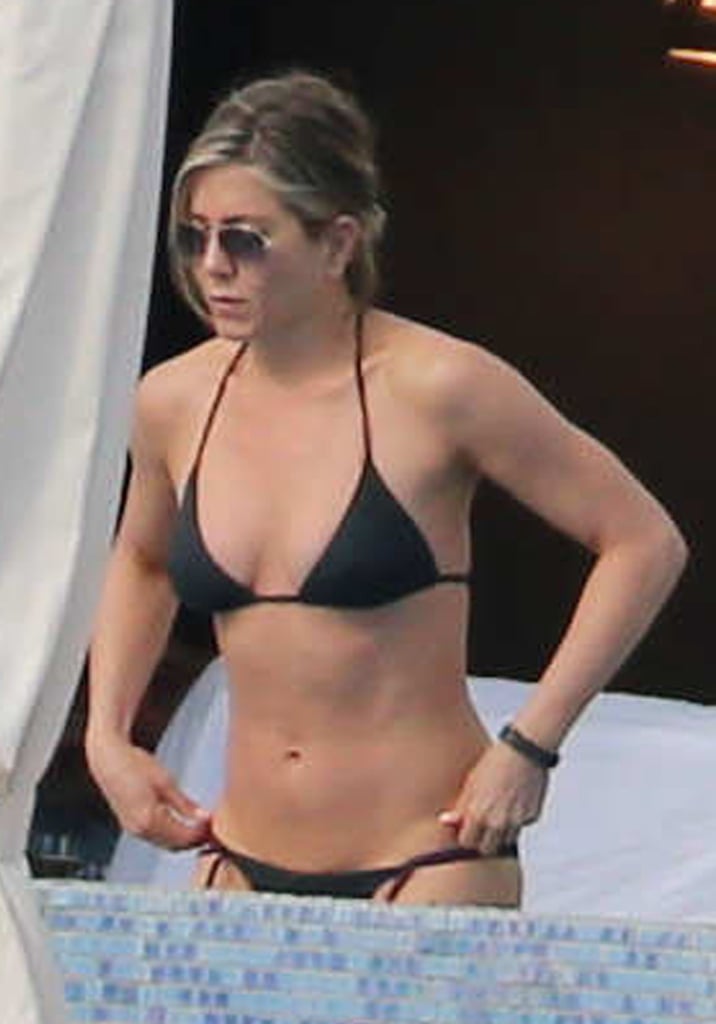 Jennifer wore a small black bikini during her trip to Cabo in December 2013.