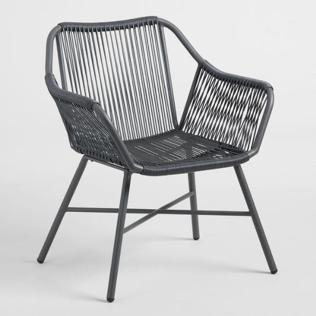 Charcoal Gray String Durban Outdoor Dining Chair | Best Outdoor