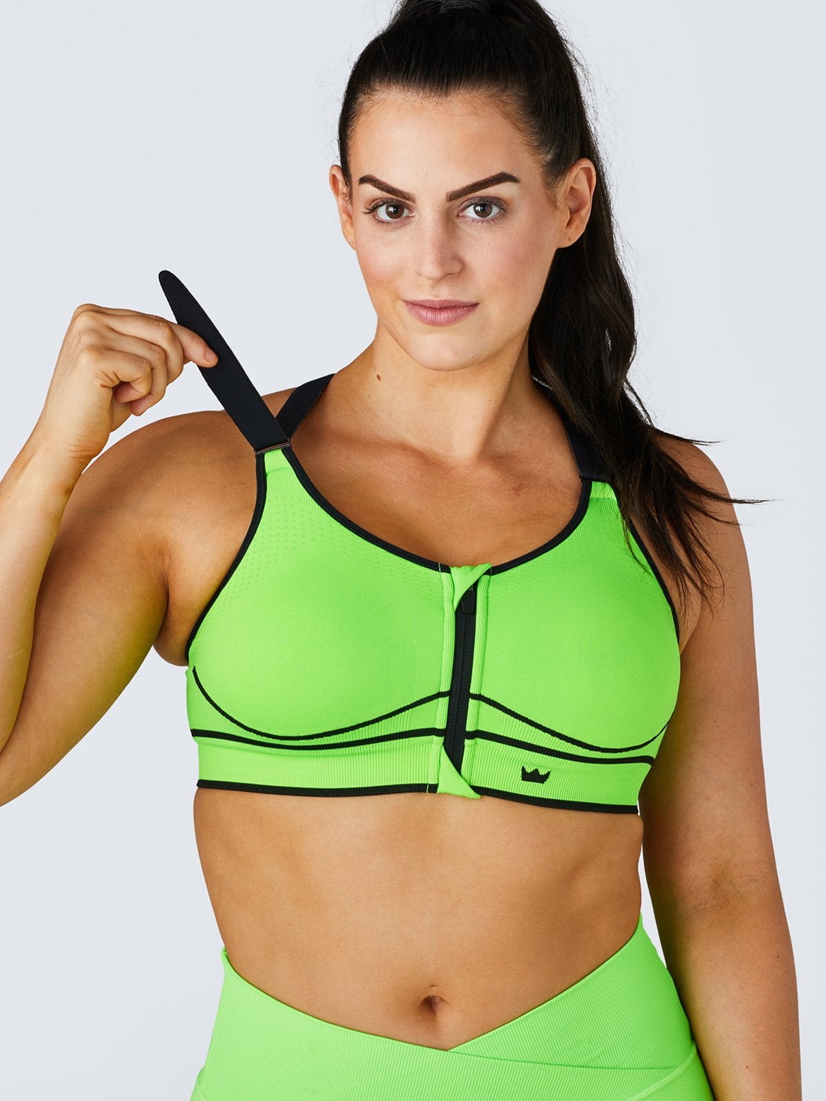 Buy VOXATI Women Fluorescent Green Solid Sports Bra & Tights Gym