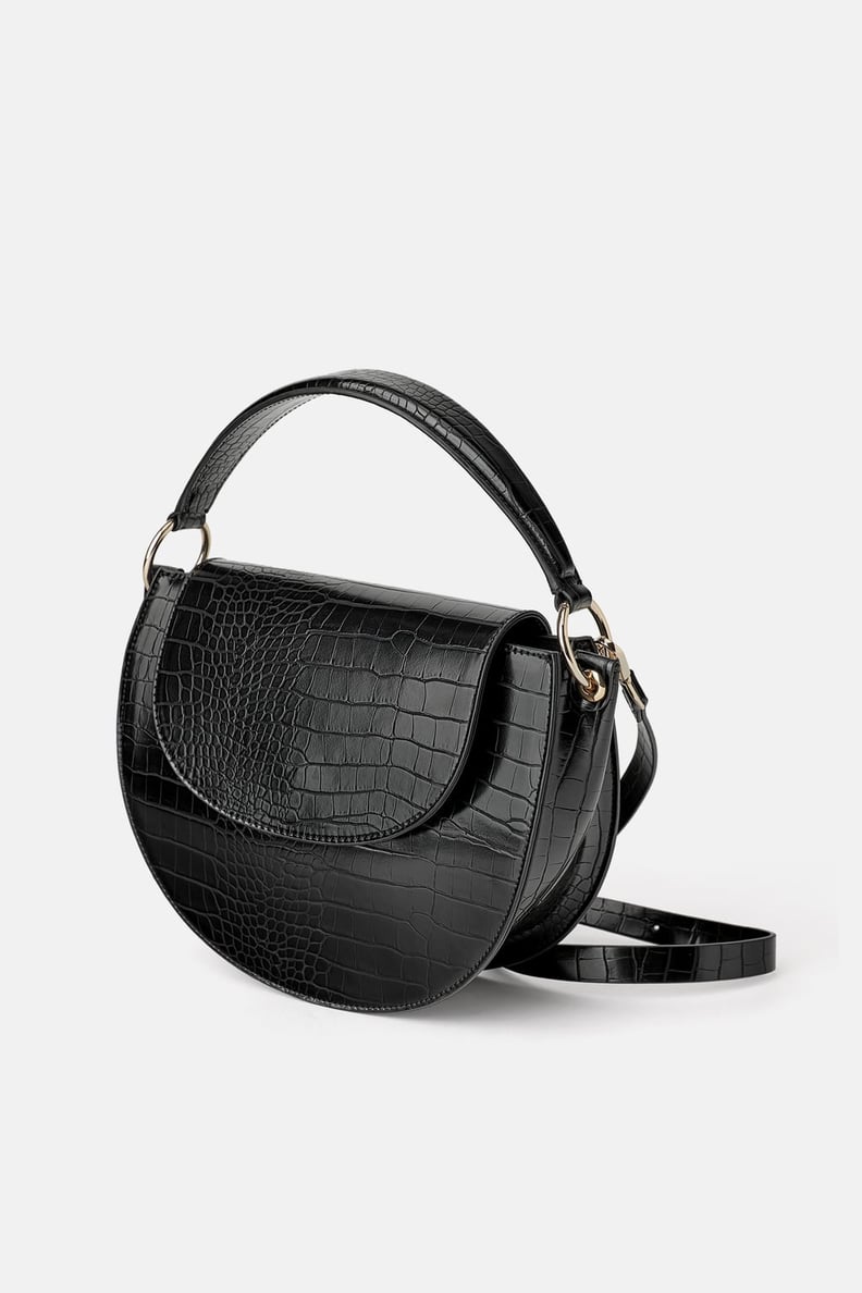 Zara Animal Print Oval Crossbody Bag