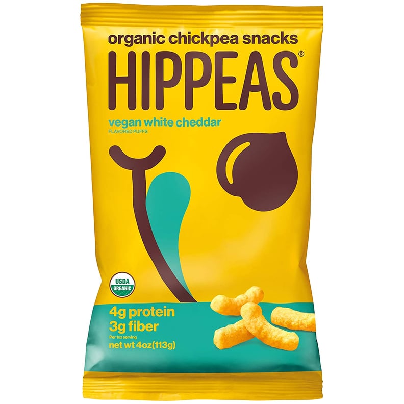Hippeas有机鹰嘴豆泡芙+纯素白色的切达干酪