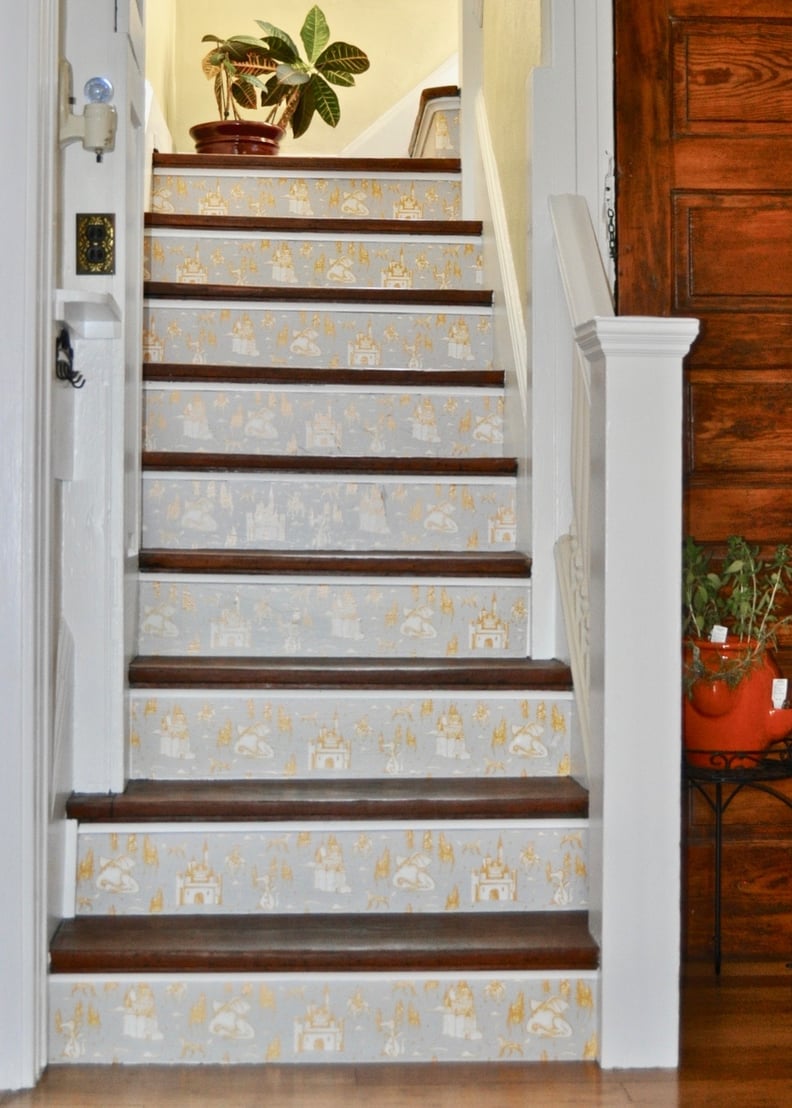 After: Medieval Toile Stairs