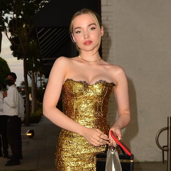 Dove Cameron Wears Gold Top and Skirt Set to Cartier Party