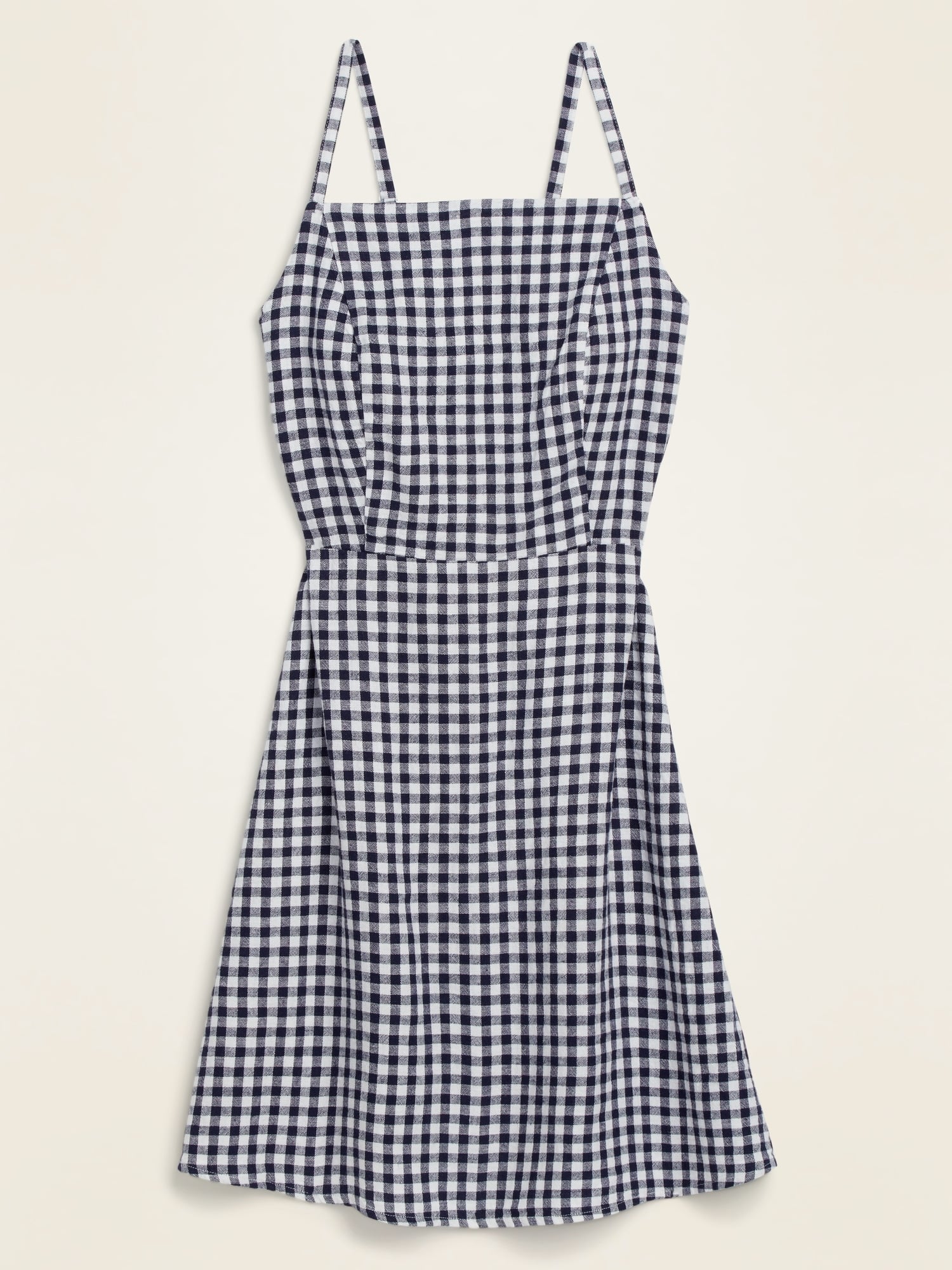 Old Navy Gingham Linen Blend Fit Flare Cami Sundress Old Navy