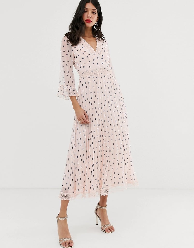 asos polka dot midi dress