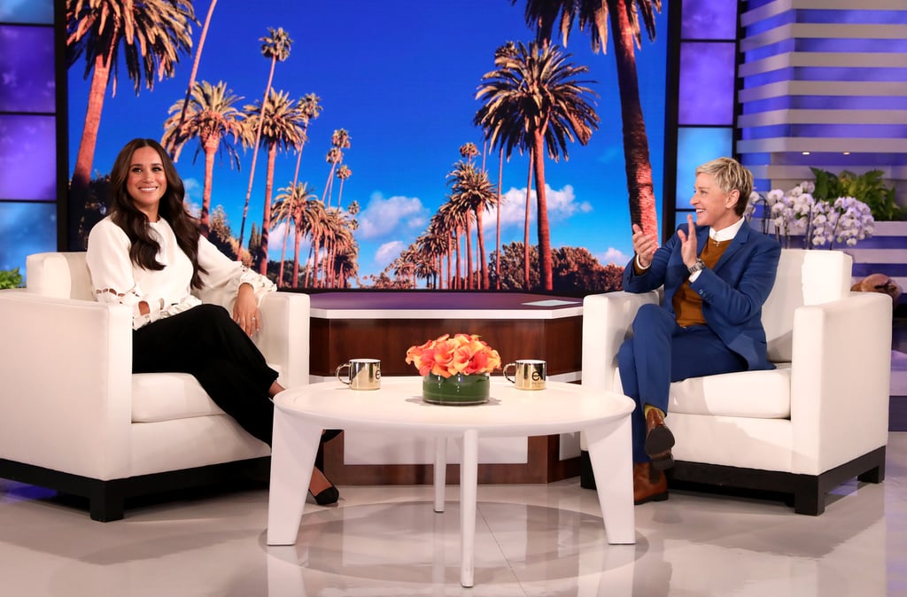 Meghan Markle Wears a White Oscar de la Renta Top on Ellen