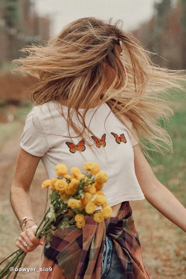 Truly Madly Deeply Butterfly Cropped Tee