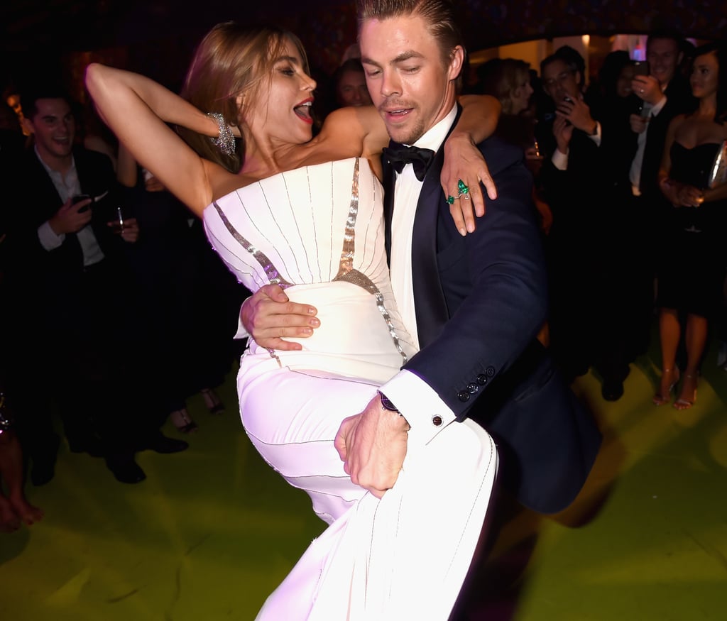 Sofia Vergara got a lift from Derek Hough at the HBO party.