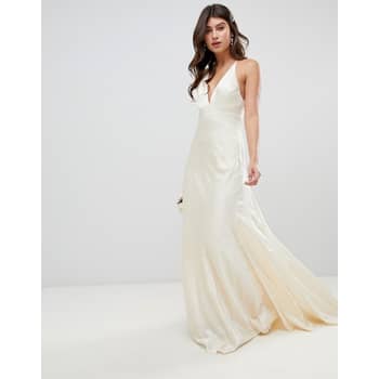 Asos edition cape sleeve wedding jumpsuit in satin shop