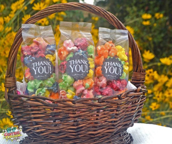 Rainbow Popcorn Favor Bags