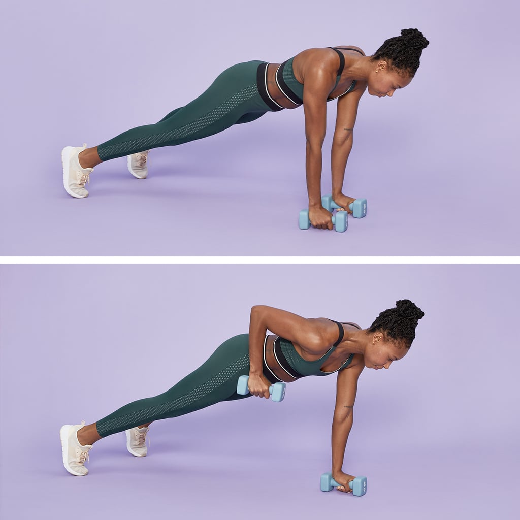 Dumbbell Arm Exercises: Plank Dumbbell Row