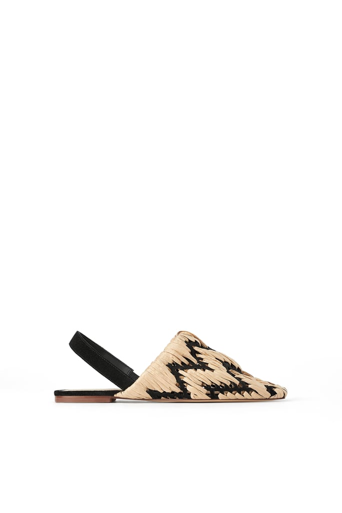 Zara Studio Woven Slingback Flats