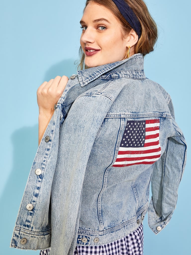 Old Navy American Flag Graphic Jean Jacket