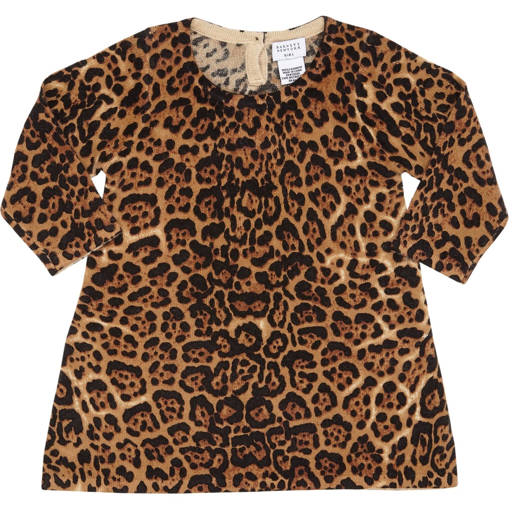 Barneys New York Leopard Cashmere Sweater Dress