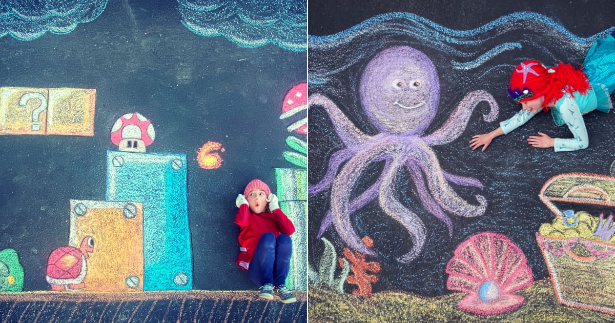 We made a stained glass sidewalk chalk art and think you should too! (Great  homeschool activity.) — Phil and Mama