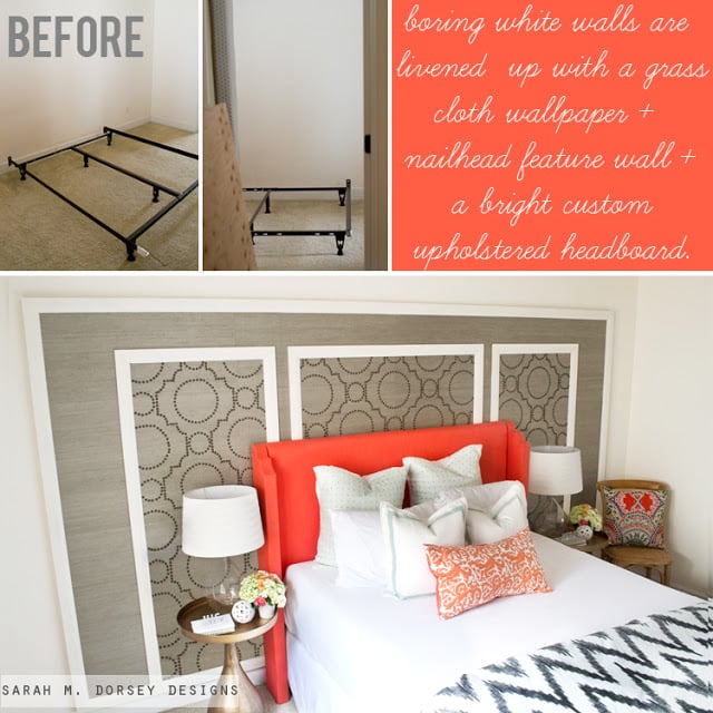 DIY Nailhead and Grasscloth Wall Covering