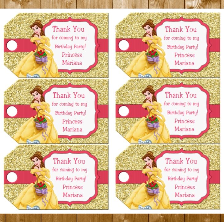 Belle Favor Tags Beauty and the Beast Party Decorations POPSUGAR