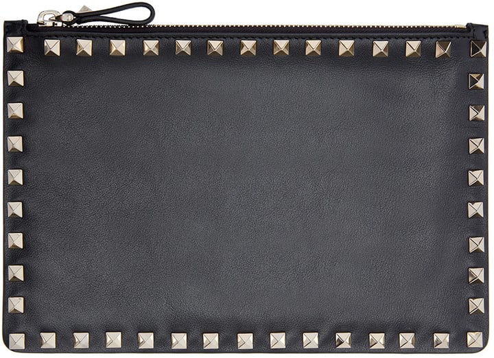 Valentino Black Leather Rockstud Pouch ($595)
