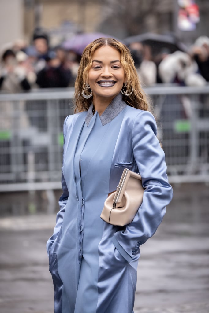 Rita Ora's Blue Lipstick at Paris Fashion Week