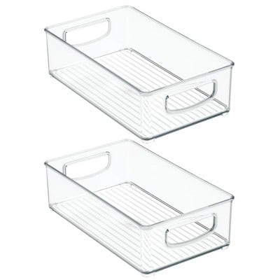 mDesign Plastic Kitchen Pantry Storage Organizer Bin
