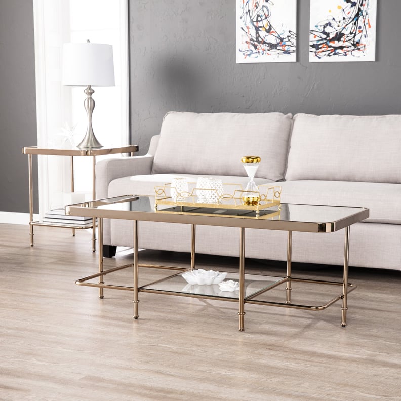 Southern Enterprises Hollywood Glam Mirrored Coffee Table