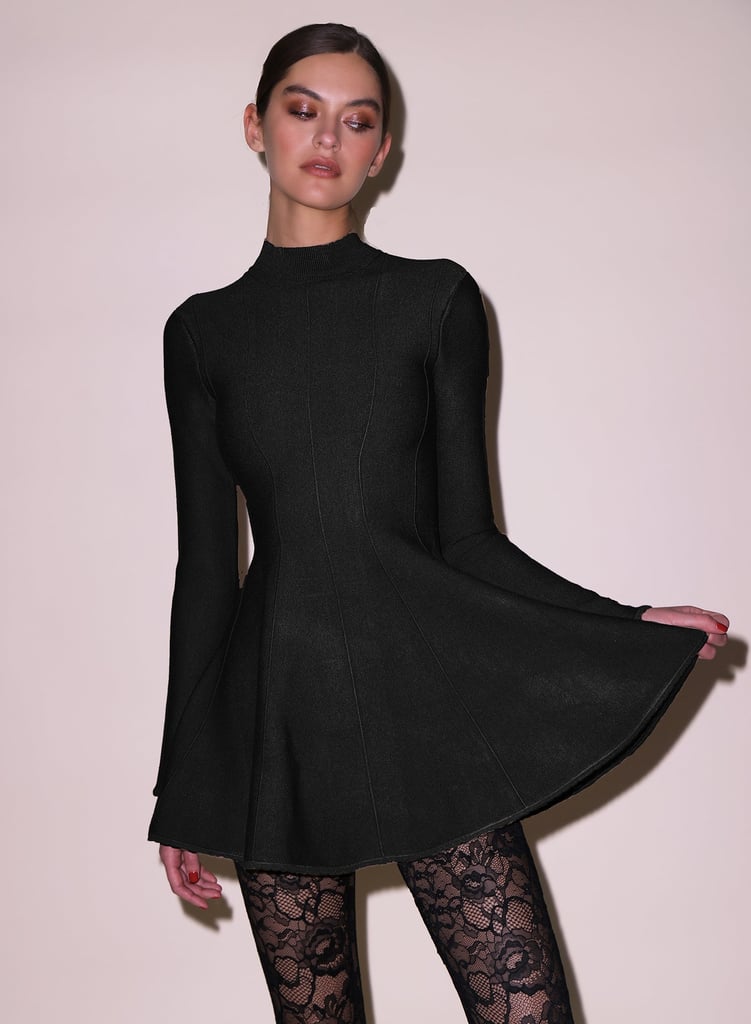 Fleur du Mal Long Sleeve Flared Corset Dress