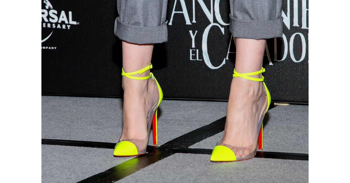 neon yellow christian louboutin heels