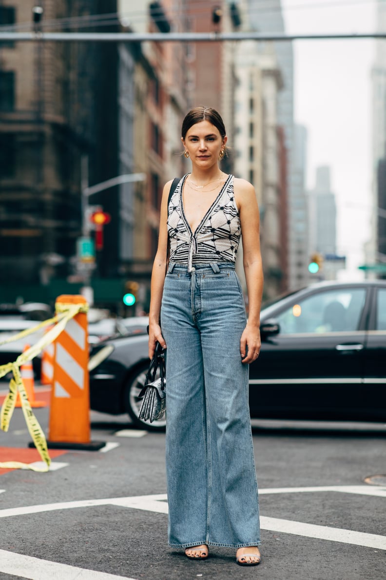 Think Simple: A White Tee, Mom Jeans, and Strappy White Sandals