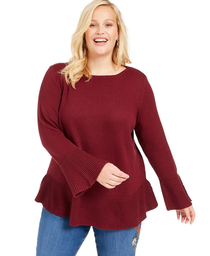Style & Co Plus Size Ruffled Sweater The Best PlusSize Spring